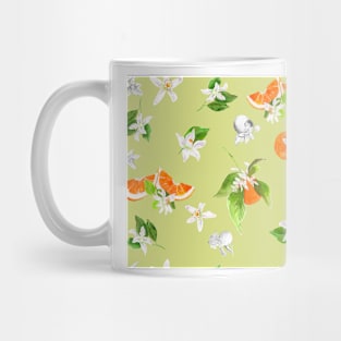 Hand painted orange blossom pattern design Mug